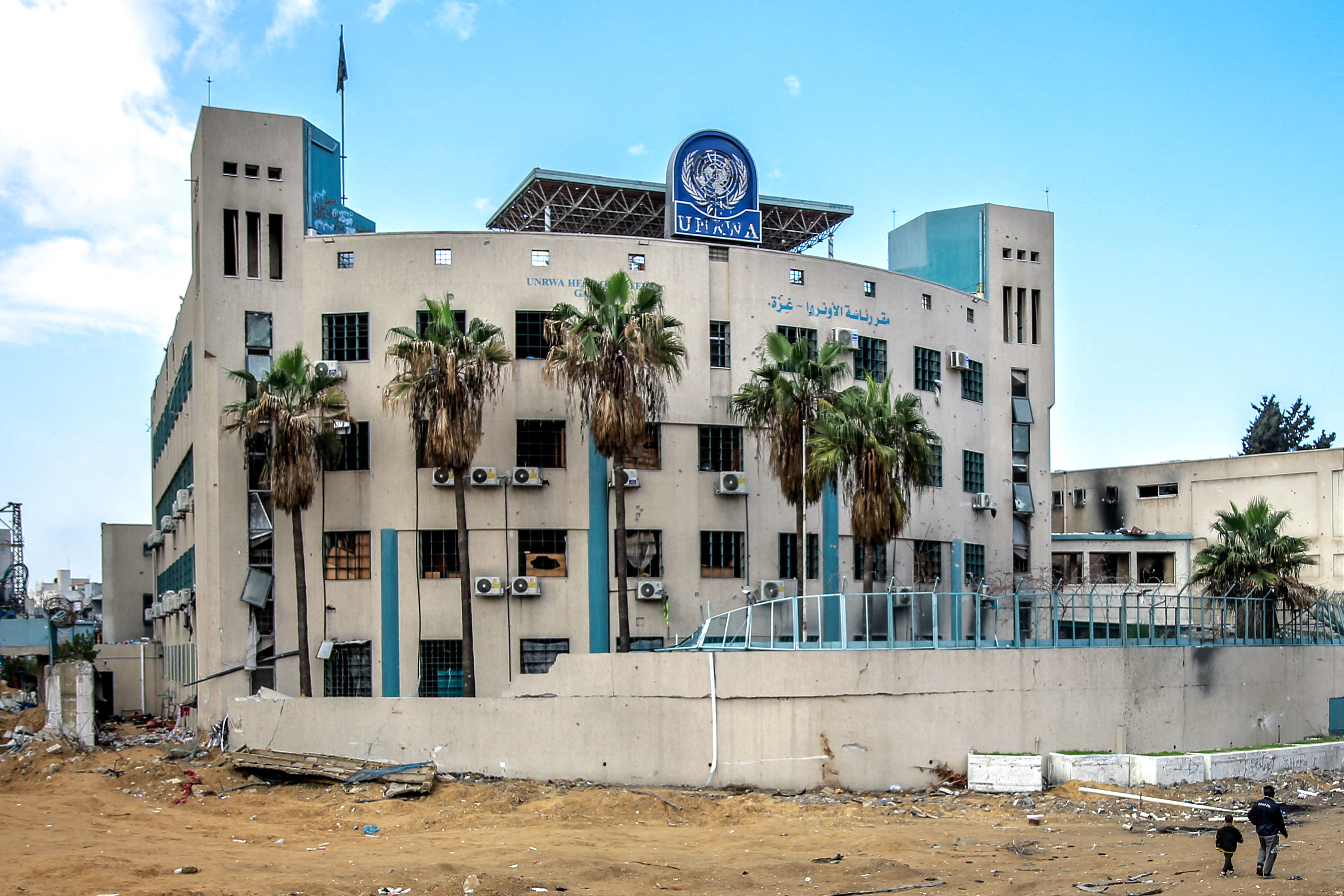 Kantor UNRWA di Gaza City, Palestina. (Foto: AFP)